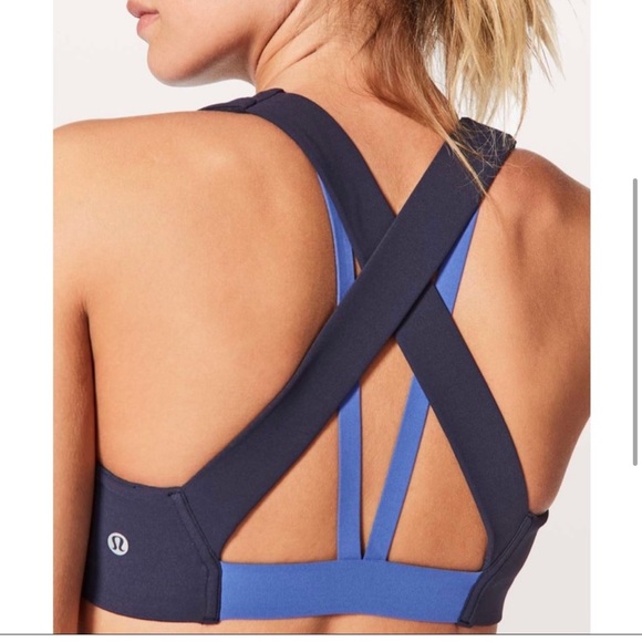 lululemon athletica Other - Lululemon Sweat Times Bra Size 6 Sports Bra Moroccan Blue Midnight Navy